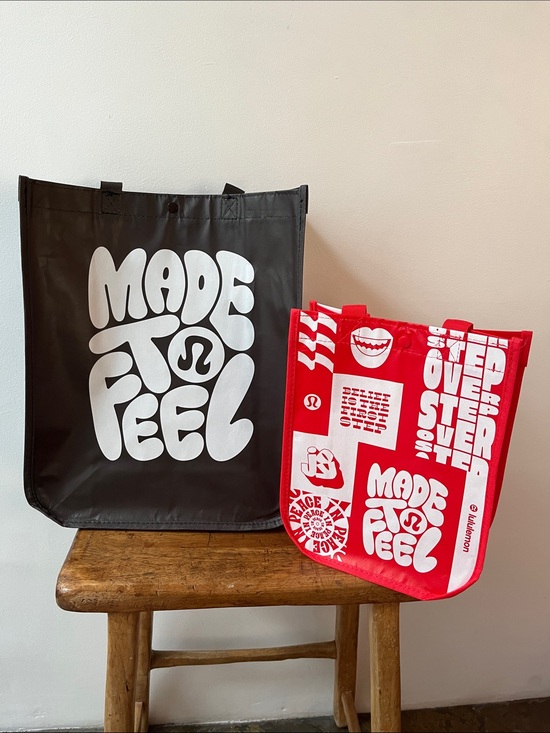 lululemon athletica Handbags - lululemon black & red Graphic Reusable Tote Duo